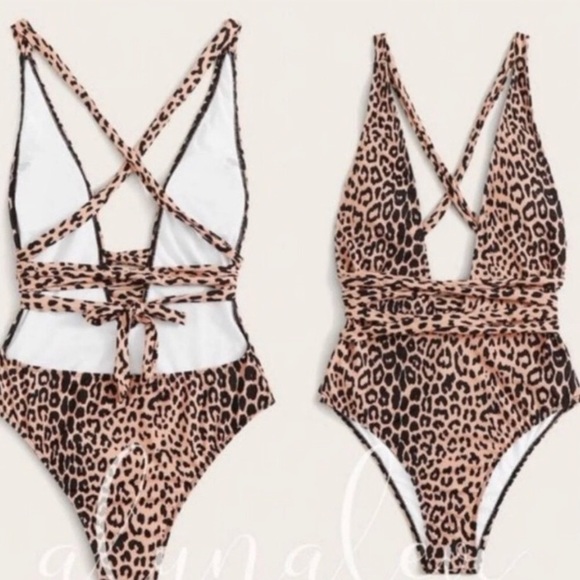 CLEARANCE ‘Harlow’ leopard print monokini - Picture 3 of 9